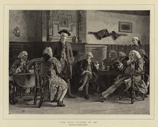 Die Cock Tavern im Jahr 1750